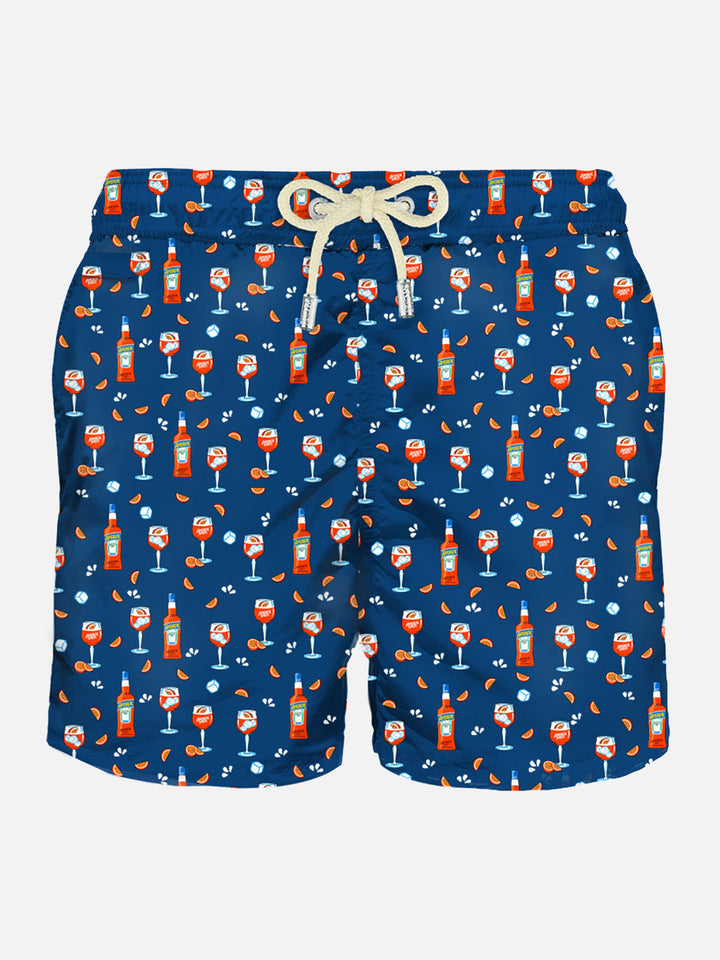 Herren-Badeshorts aus leichtem Stoff mit Spritz-Print | APEROL SONDEREDITION