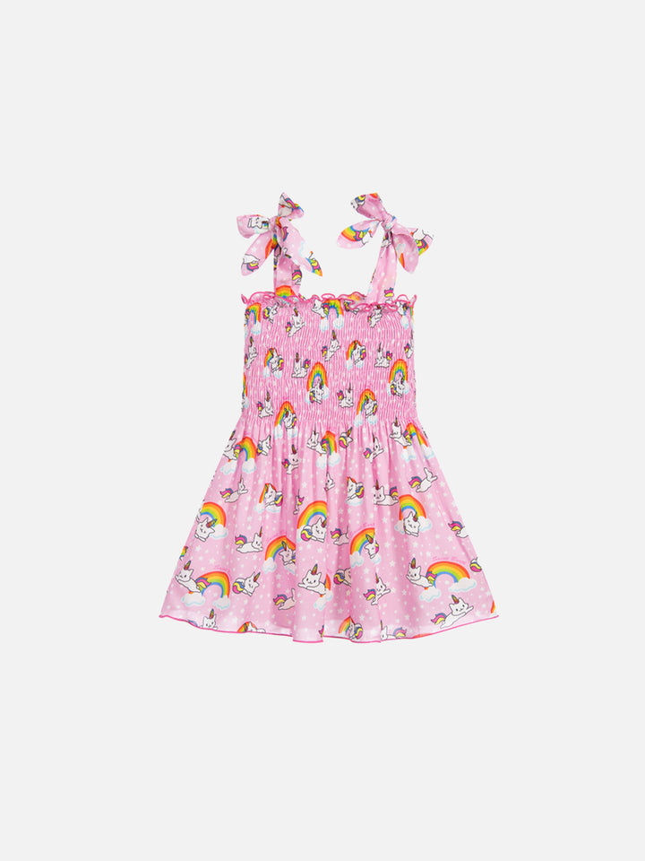 Cotton dress Lola with unicorn cat print - MC2 Saint Barth