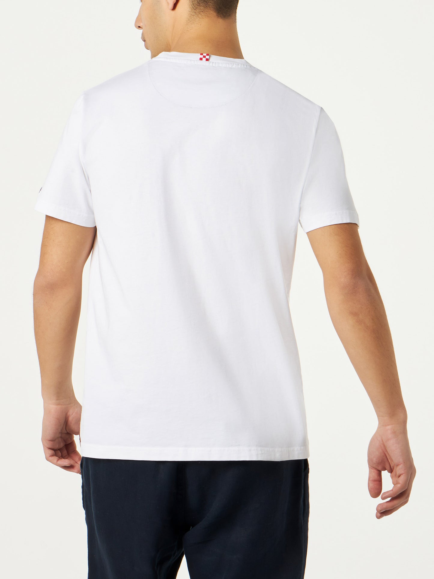 Man cotton t-shirt with printed pocket