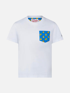 Boy cotton t-shirt with printed pocket - MC2 Saint Barth
