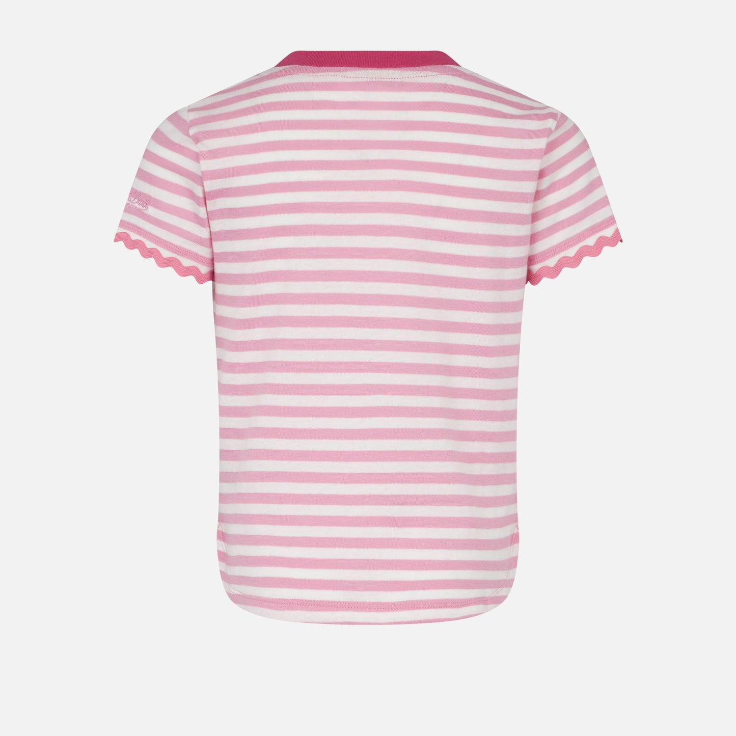 Girl t-shirt with stripes and embroidery - MC2 Saint Barth
