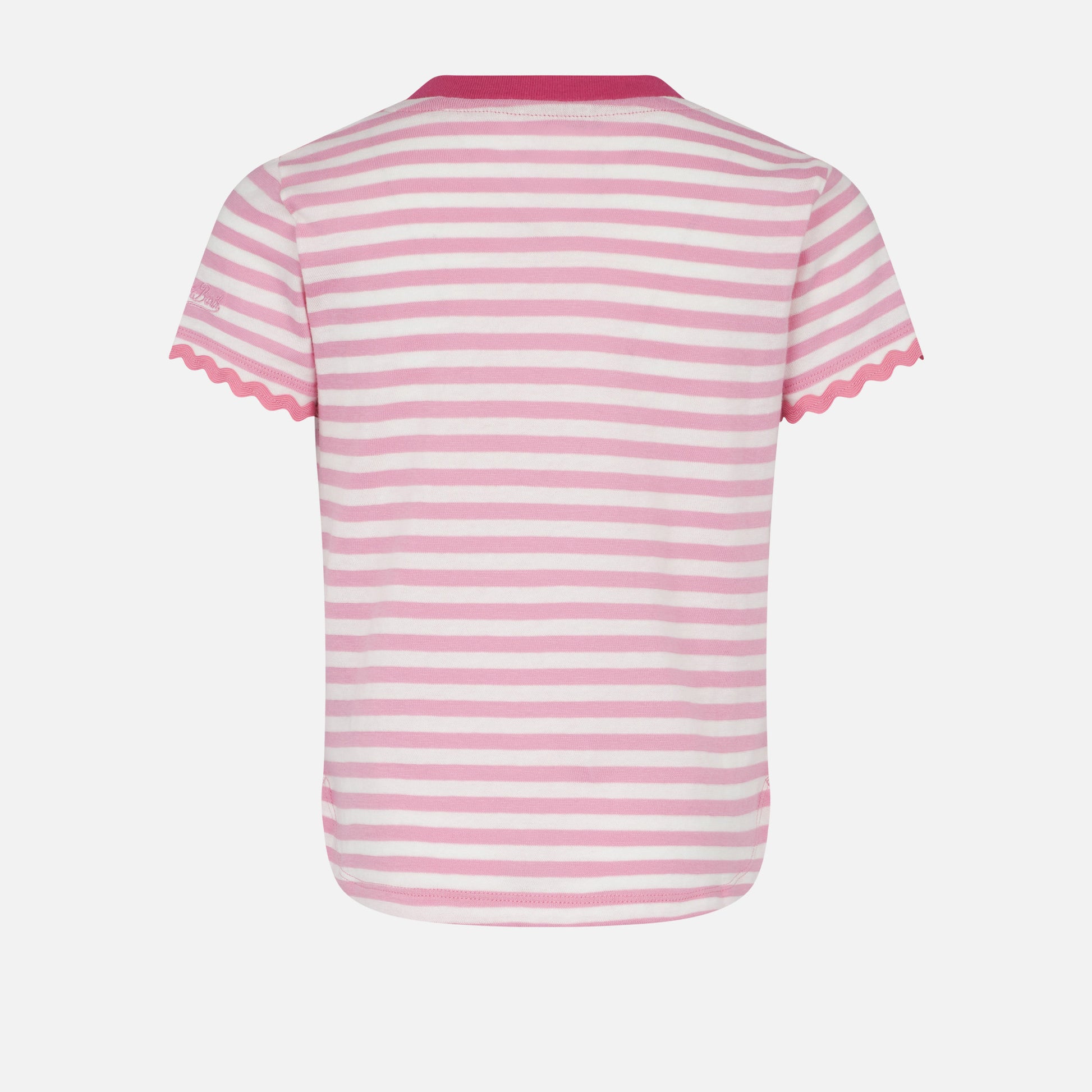 Girl t-shirt with stripes and embroidery - MC2 Saint Barth
