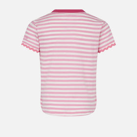 Girl t-shirt with stripes and embroidery - MC2 Saint Barth