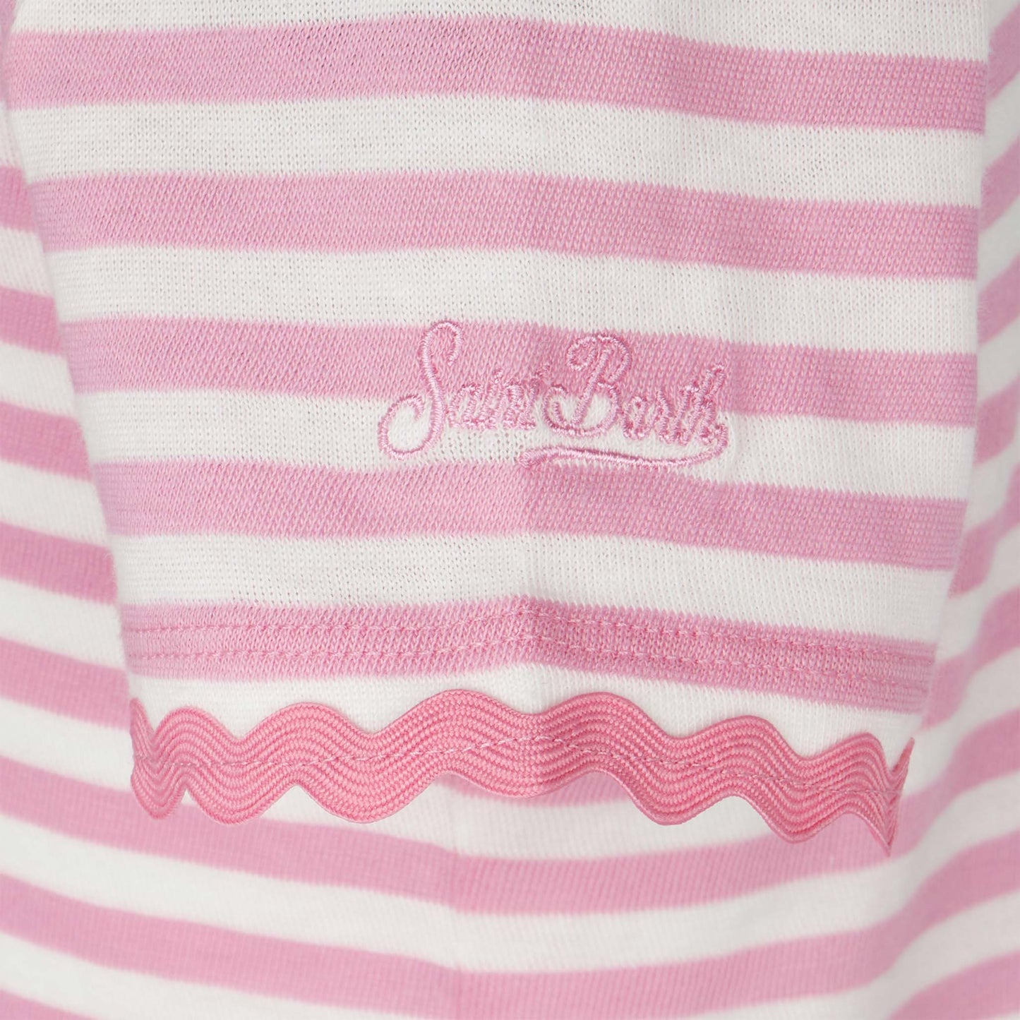 Girl t-shirt with stripes and embroidery - MC2 Saint Barth
