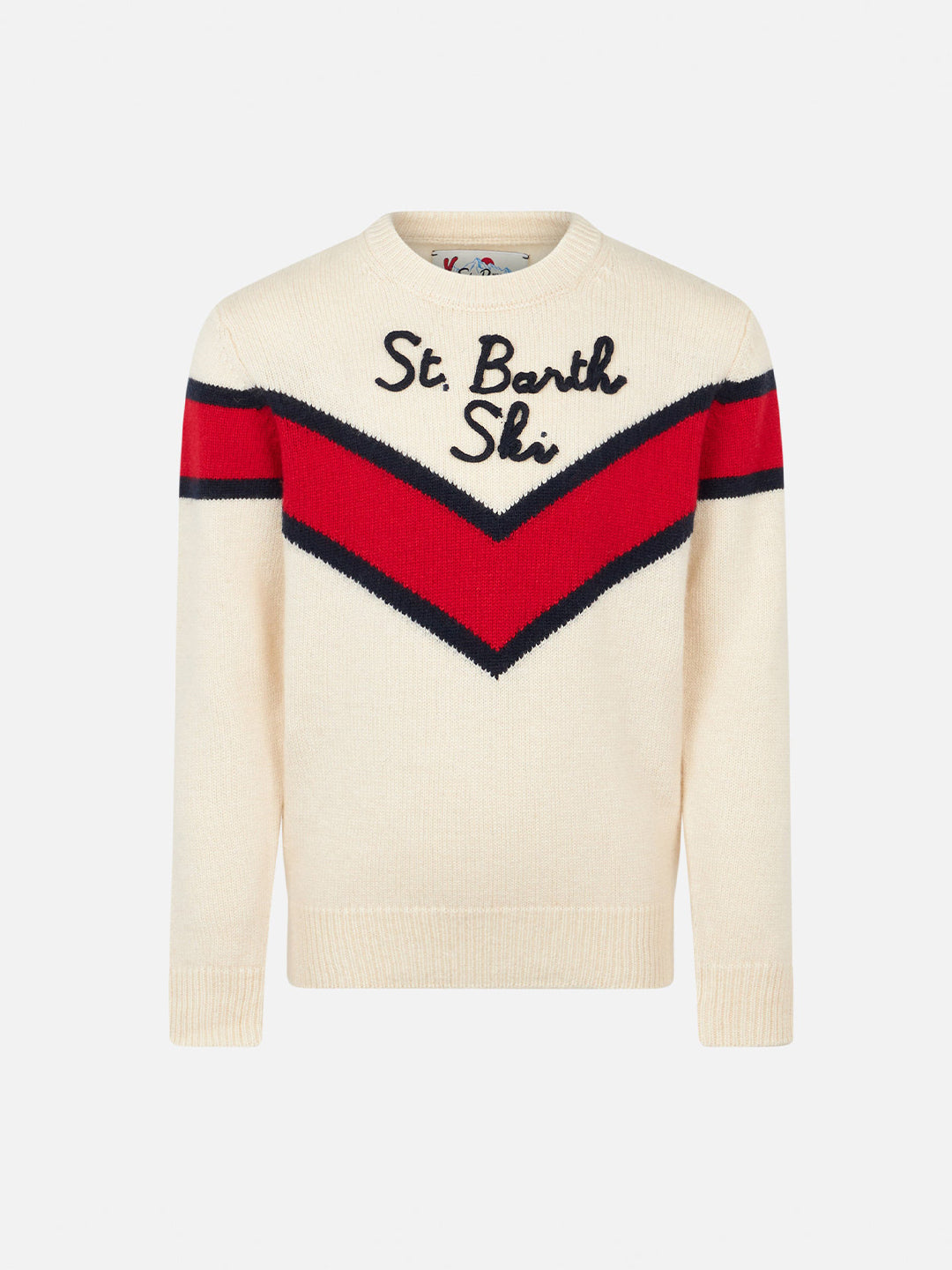 Boy crewneck sweater with Saint Barth ski embroidery - MC2 Saint Barth