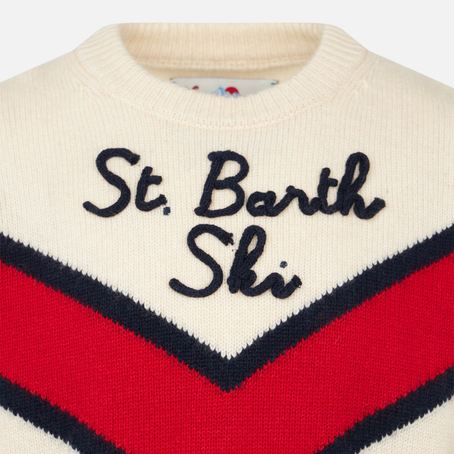 Boy crewneck sweater with Saint Barth ski embroidery - MC2 Saint Barth