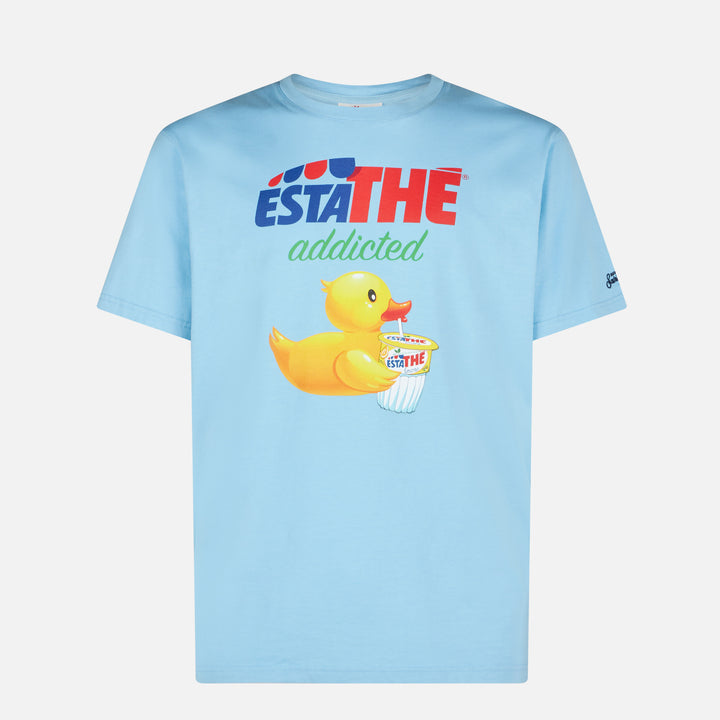 Man cotton t-shirt with ducky Estathé print | ESTATHE' SPECIAL EDITION - MC2 Saint Barth
