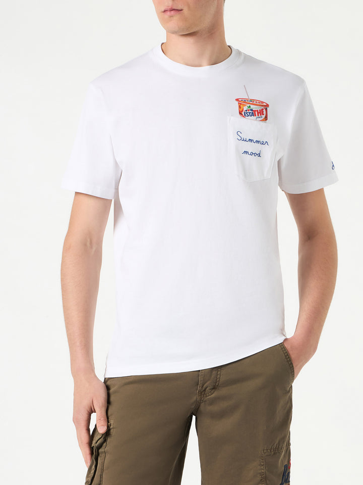 Man cotton t-shirt with Estathé print | ESTATHE'® SPECIAL EDITION - MC2 Saint Barth