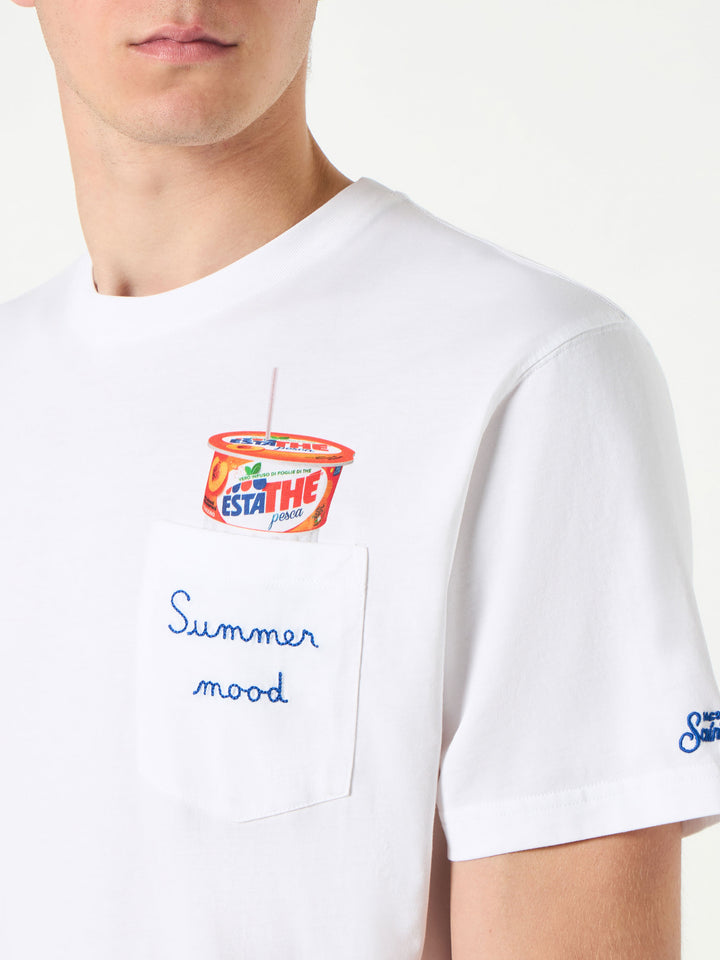Man cotton t-shirt with Estathé print | ESTATHE'® SPECIAL EDITION - MC2 Saint Barth