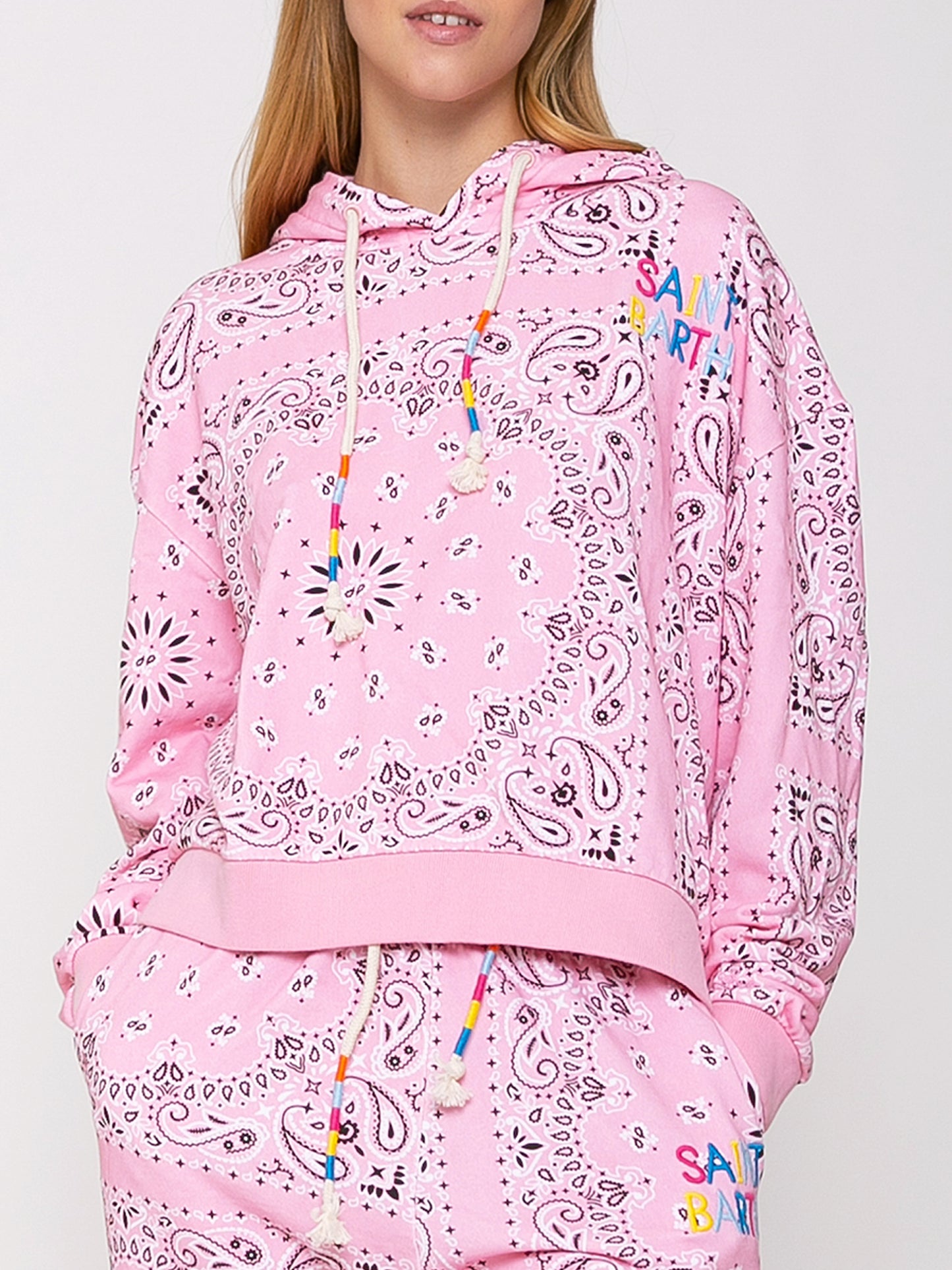 Cotton bandanna hoodie with Saint Barth embroidery - MC2 Saint Barth