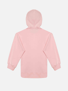 pink embroided writing hoodie for girl - MC2 Saint Barth
