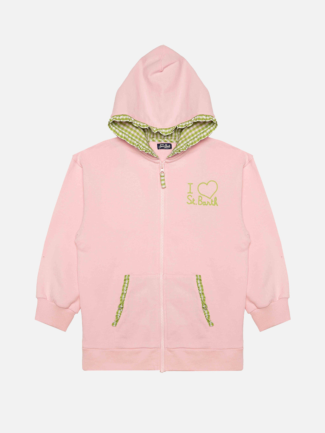 pink embroided writing hoodie for girl - MC2 Saint Barth