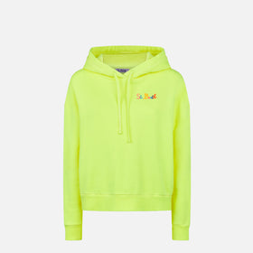 Fluo yellow hoodie with St. Barth embroidery - MC2 Saint Barth