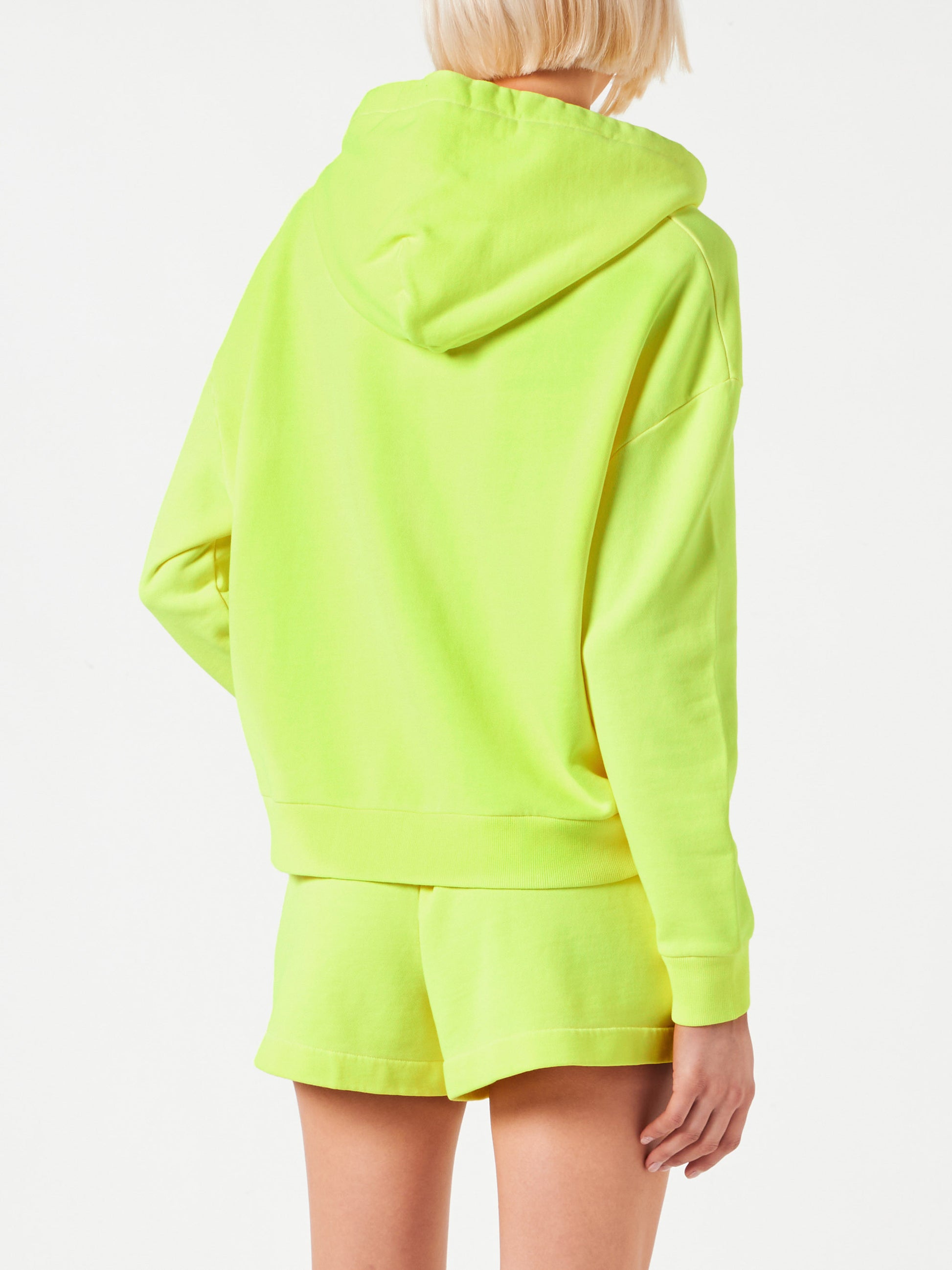 Fluo yellow hoodie with St. Barth embroidery - MC2 Saint Barth