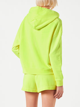 Fluo yellow hoodie with St. Barth embroidery - MC2 Saint Barth