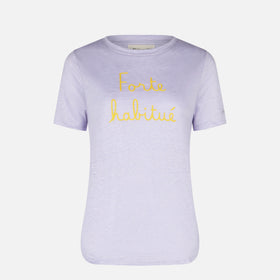 Linen t-shirt with Forte Habituè embroidery