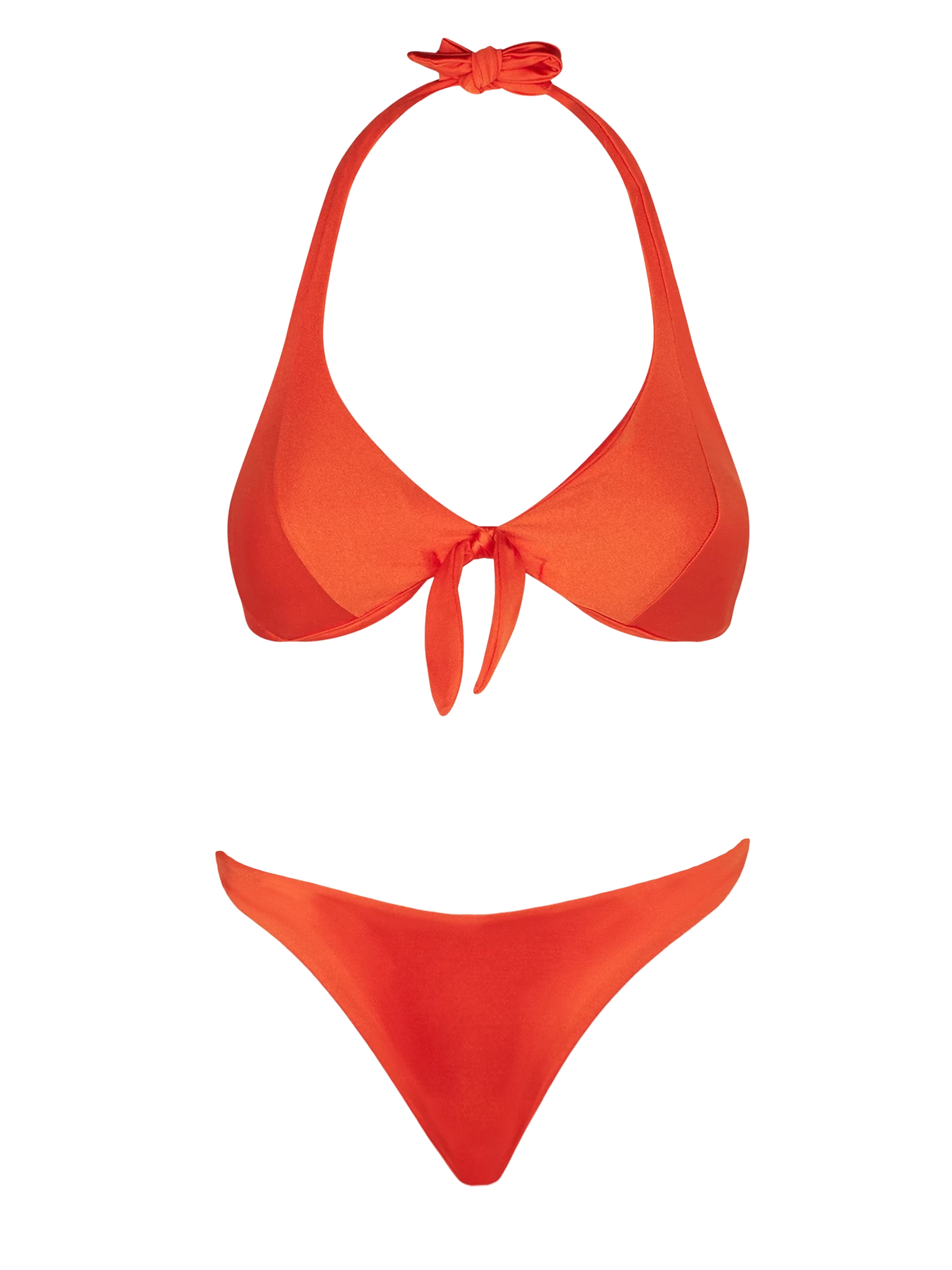 Shiny orange bikini with triangle top - MC2 Saint Barth