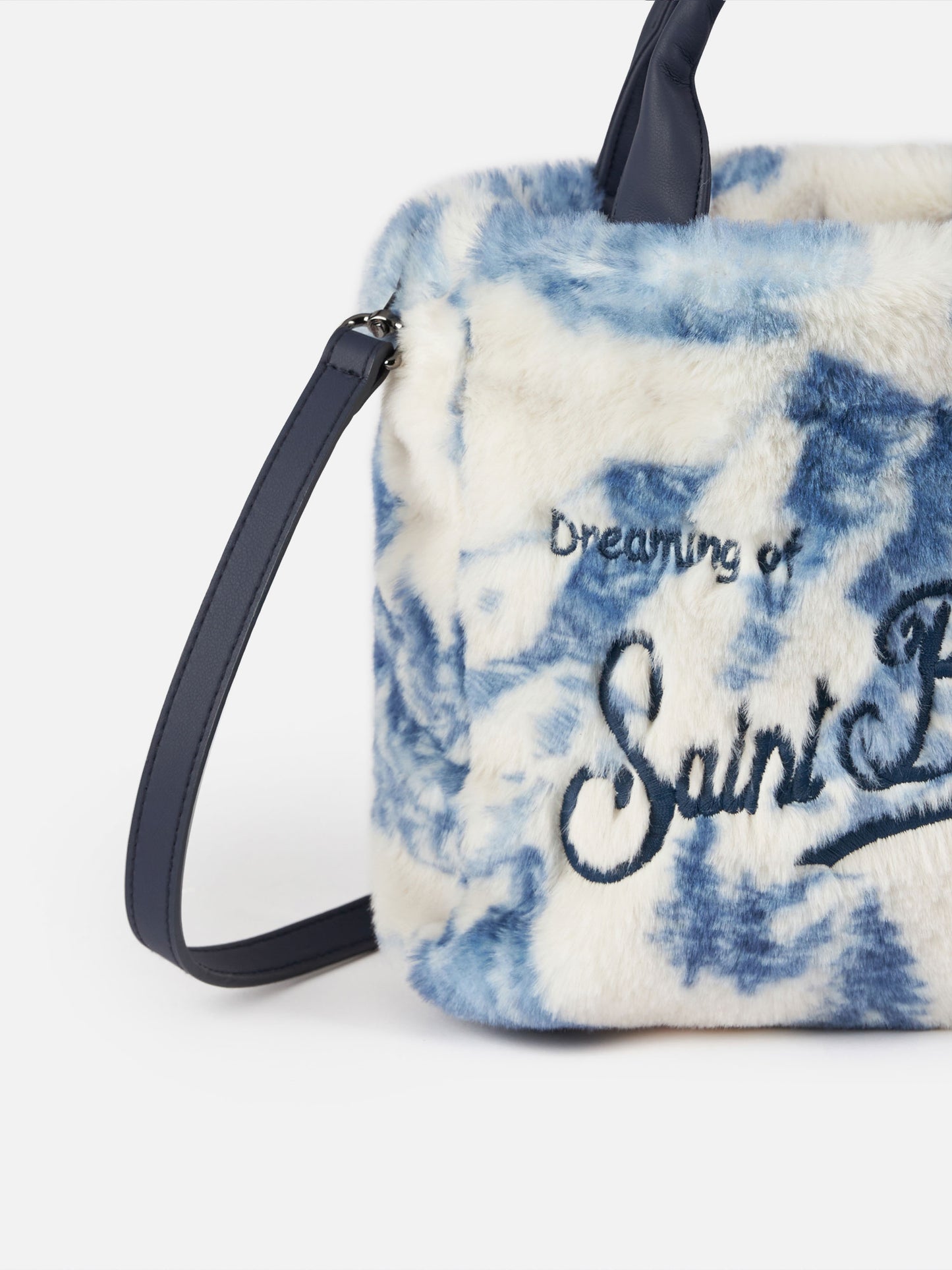 Pelzweiche Mini-Kosmetiktasche mit Toile-de-Jouy-Print
