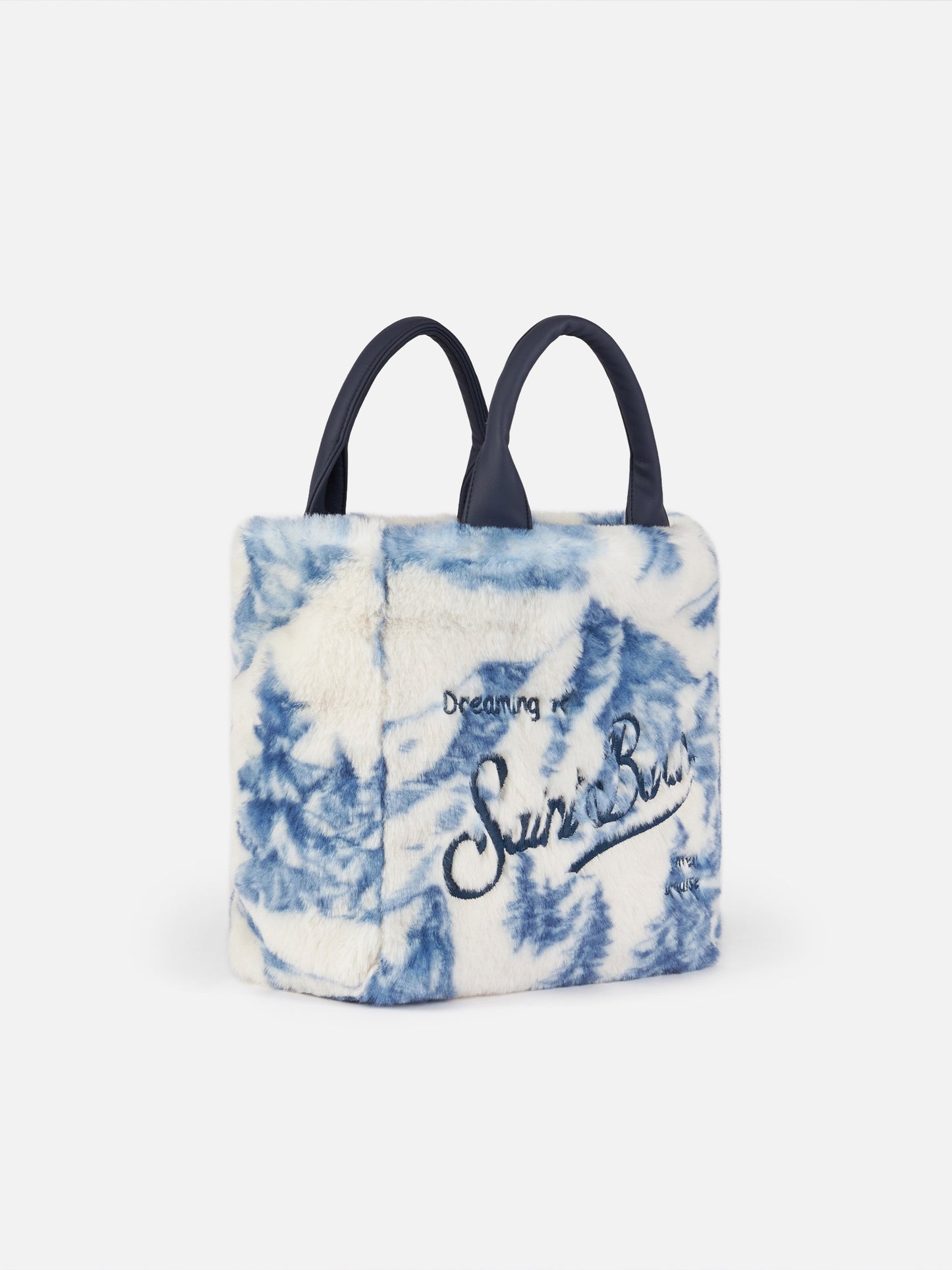 Pelzweiche Mini-Kosmetiktasche mit Toile-de-Jouy-Print