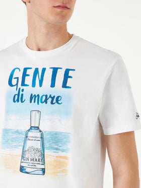 Man cotton t-shirt with Gente di Mare print | GIN MARE SPECIAL EDITION - MC2 Saint Barth