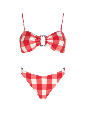 Gingham bralette bikini with rings - MC2 Saint Barth