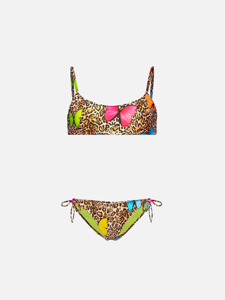 Girl bikini animalier print with butterflies - MC2 Saint Barth