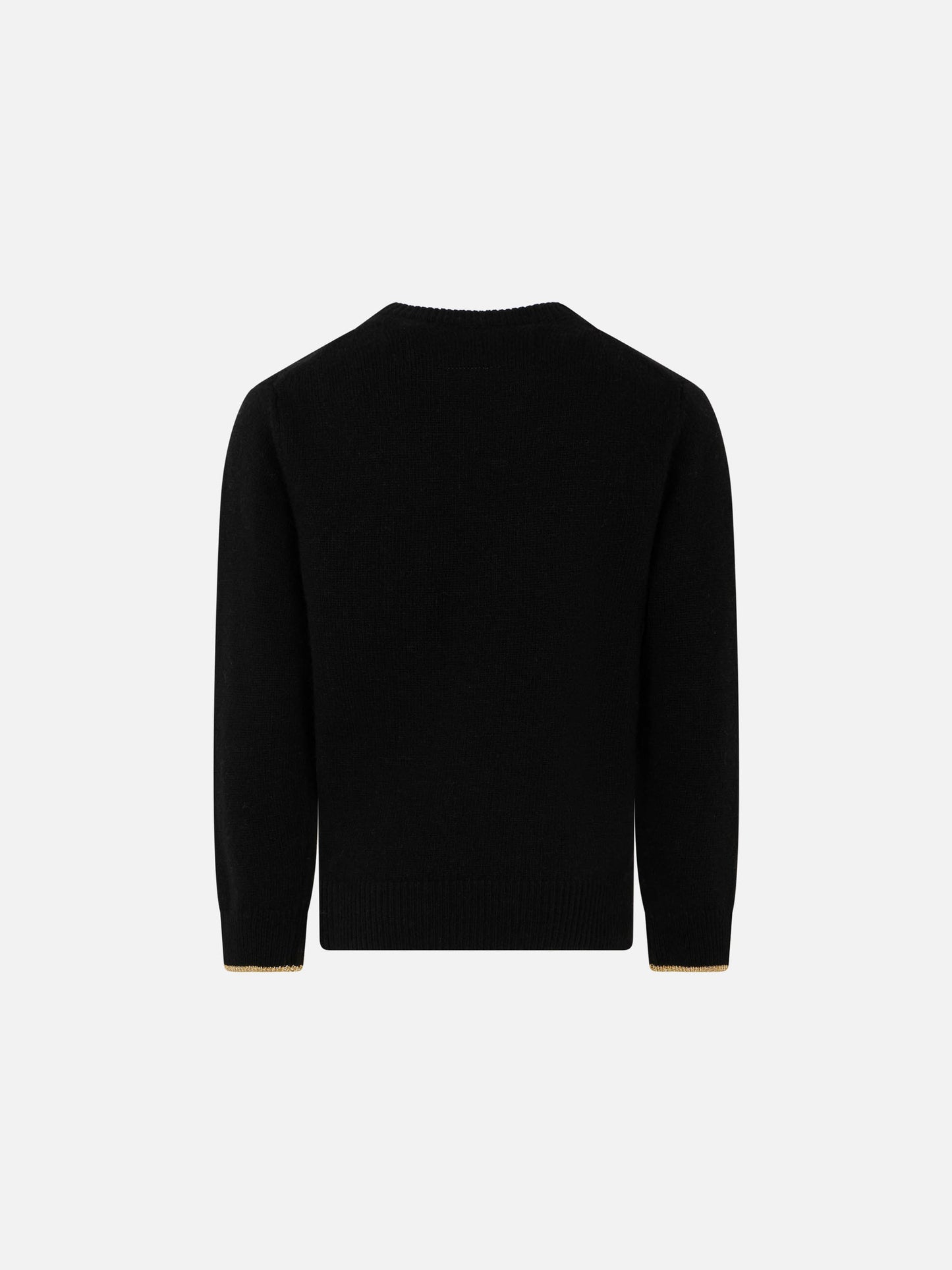 Girl black sweater Princess lurex embroidery - MC2 Saint Barth
