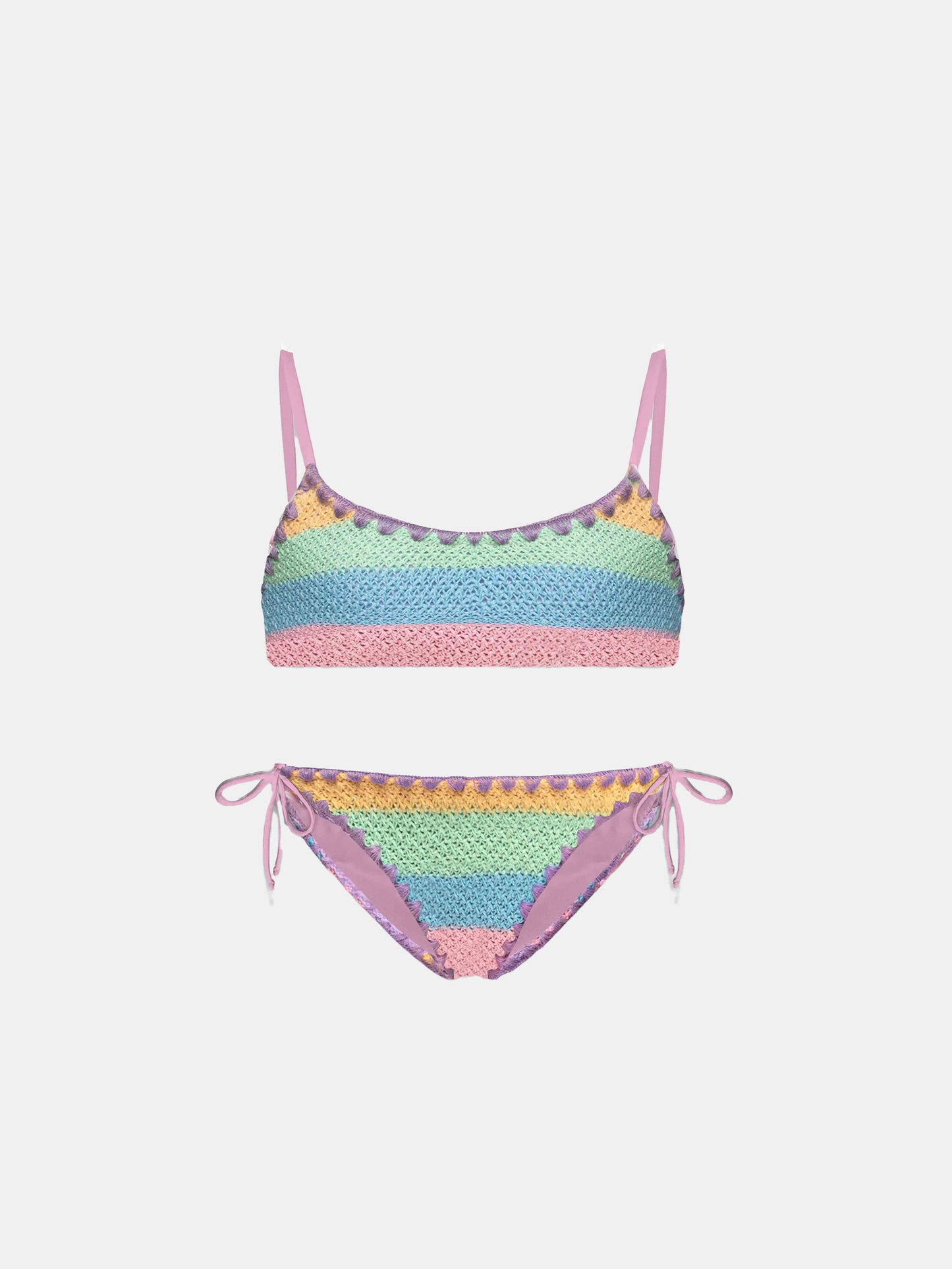 Mädchenbikini in mehrfarbigem Pastell
