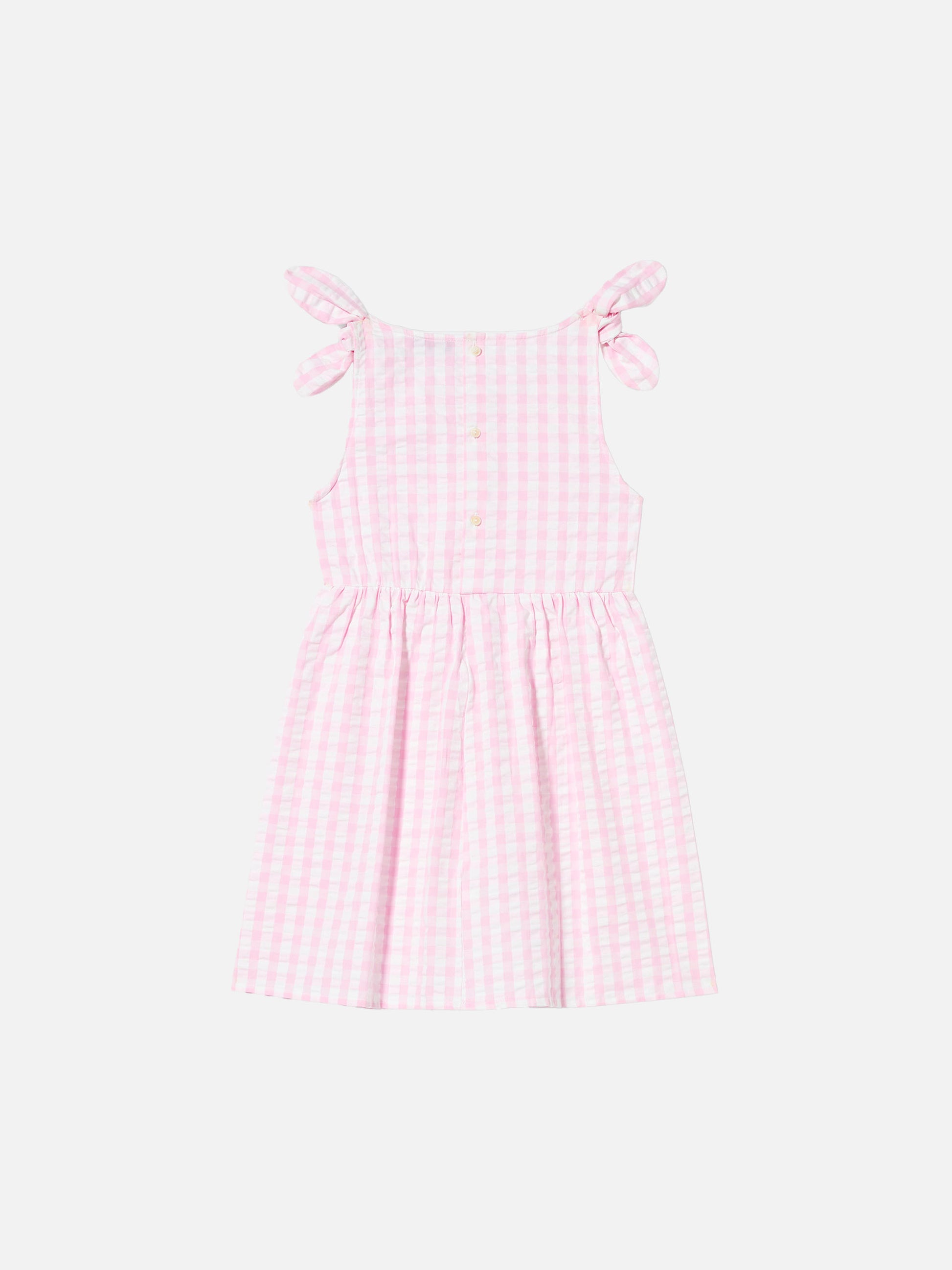 Pink vichy print girl's dress - MC2 Saint Barth