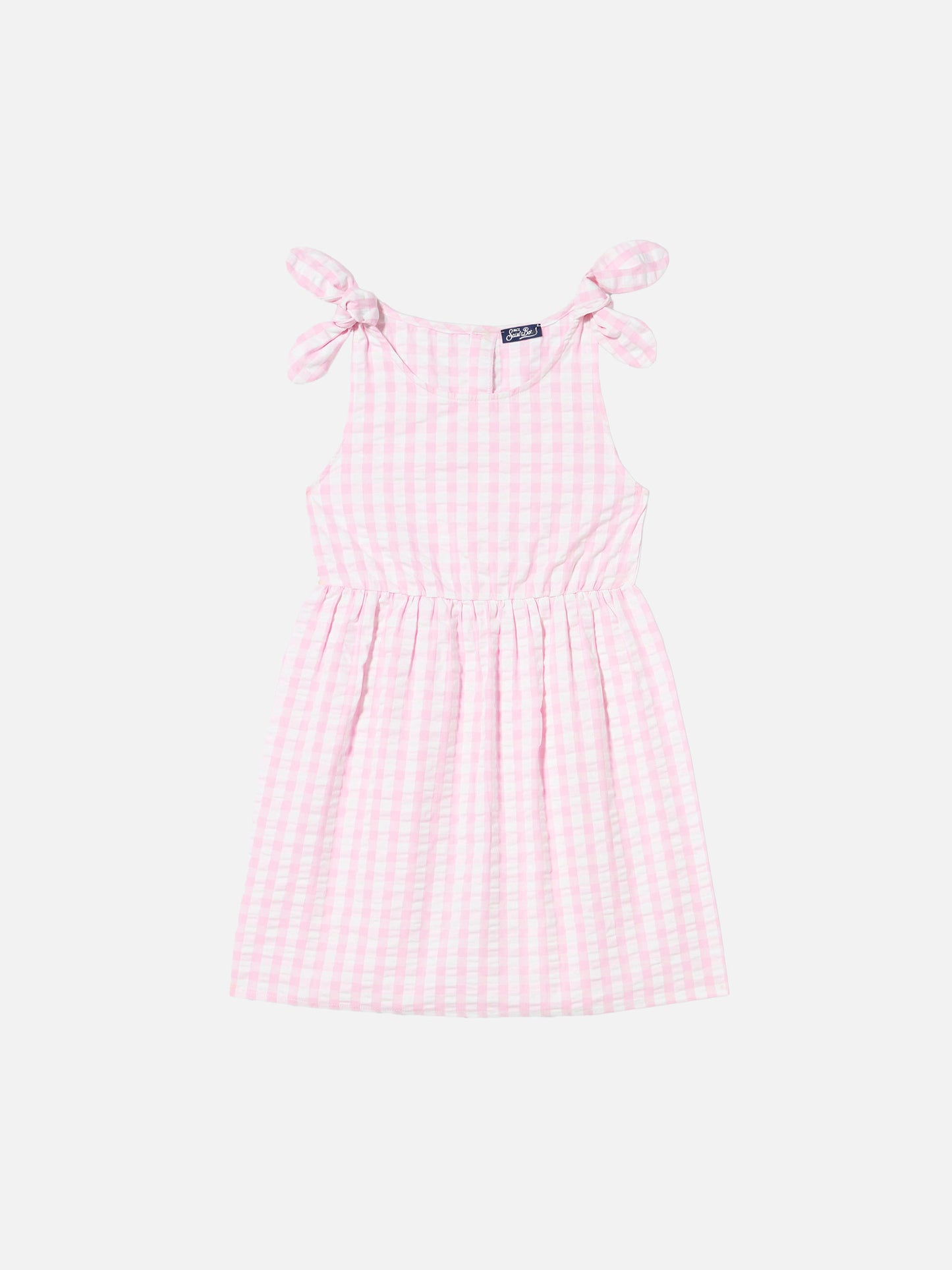 Pink vichy print girl's dress - MC2 Saint Barth