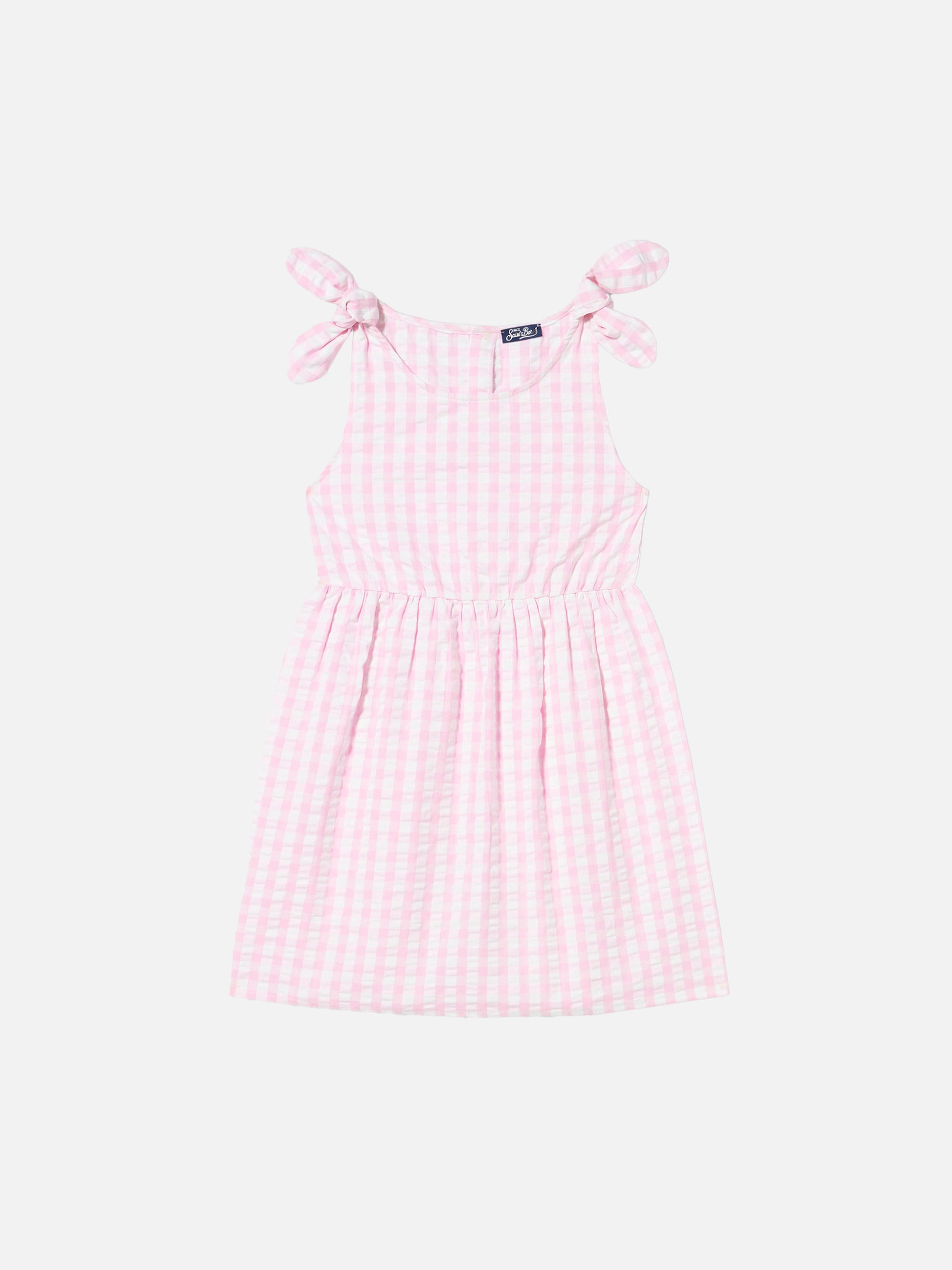 Pink vichy print girl's dress - MC2 Saint Barth
