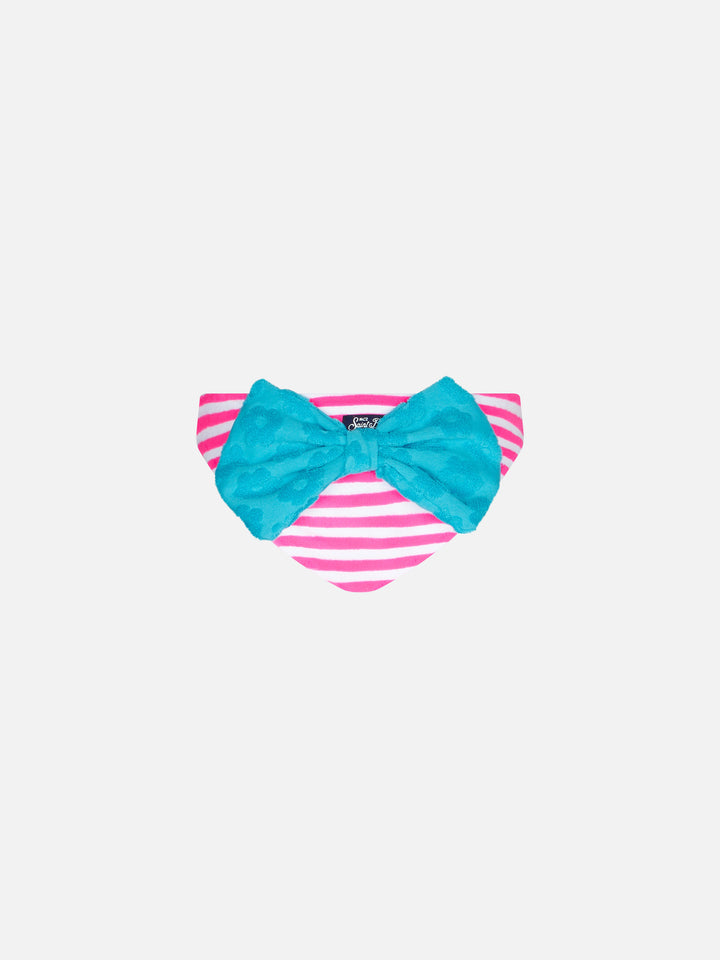 Girl swim briefs with pink and white stripes - MC2 Saint Barth