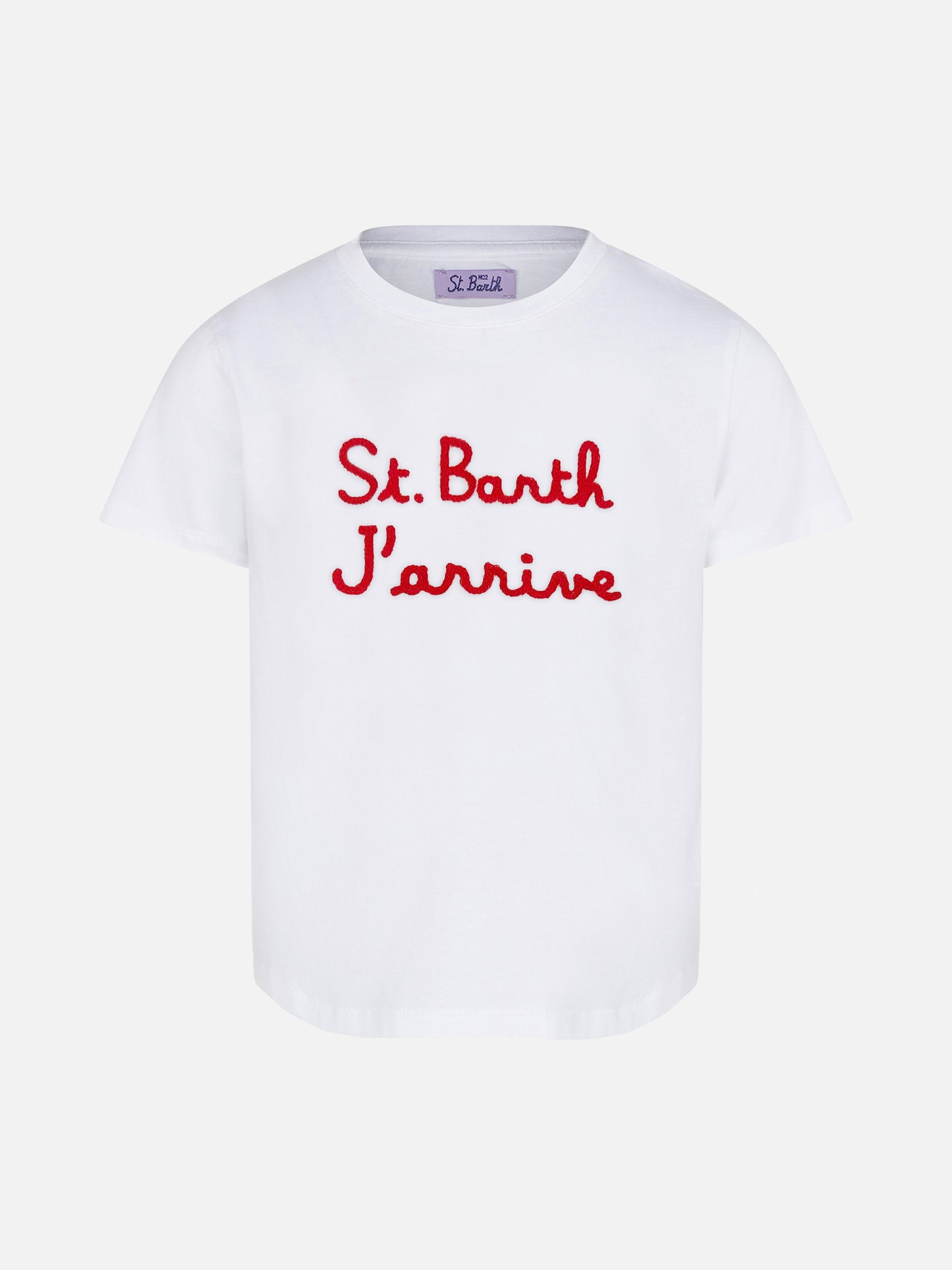 Embroidered girl's t-shirt St. Barth J'arrive - MC2 Saint Barth