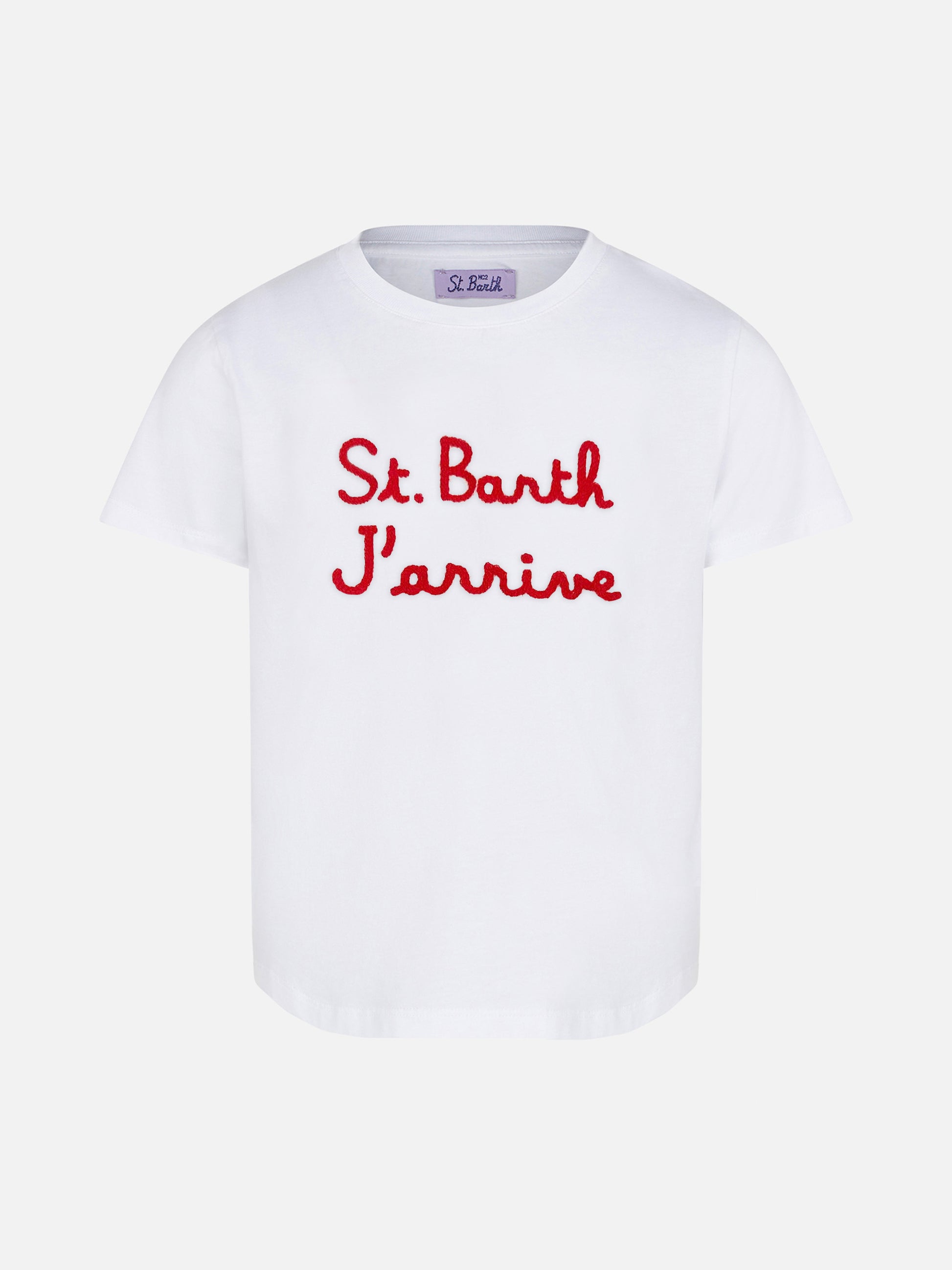 Embroidered girl's t-shirt St. Barth J'arrive - MC2 Saint Barth