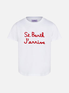Embroidered girl's t-shirt St. Barth J'arrive - MC2 Saint Barth