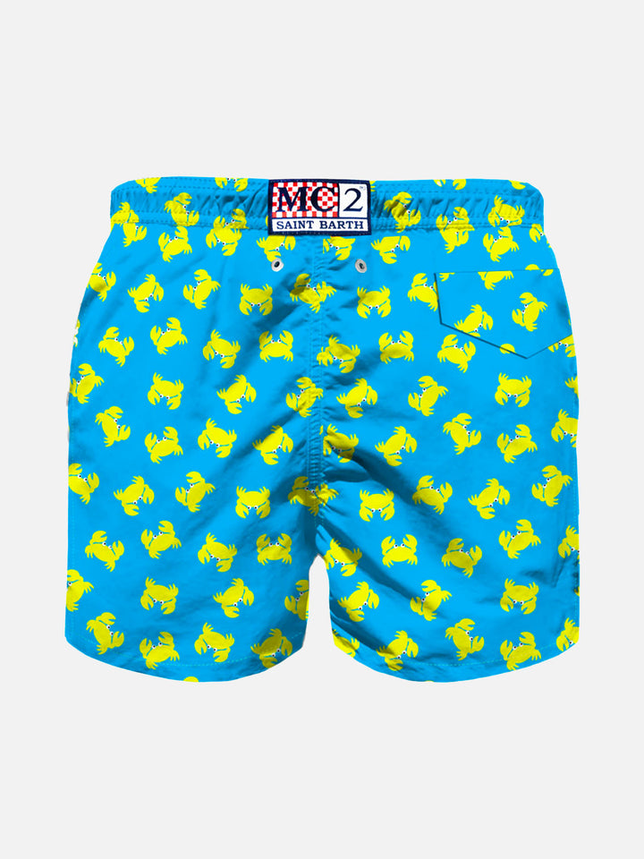 Boy light fabric swim shorts with crab print - MC2 Saint Barth