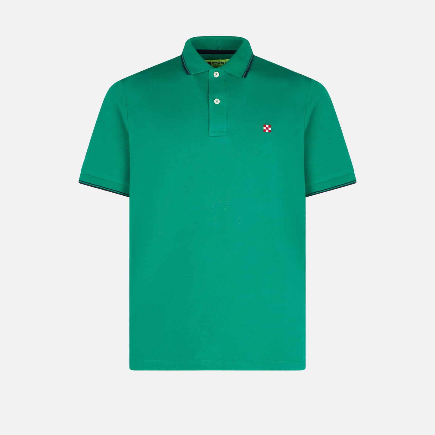 Green polo with St. Barth check logo - MC2 Saint Barth