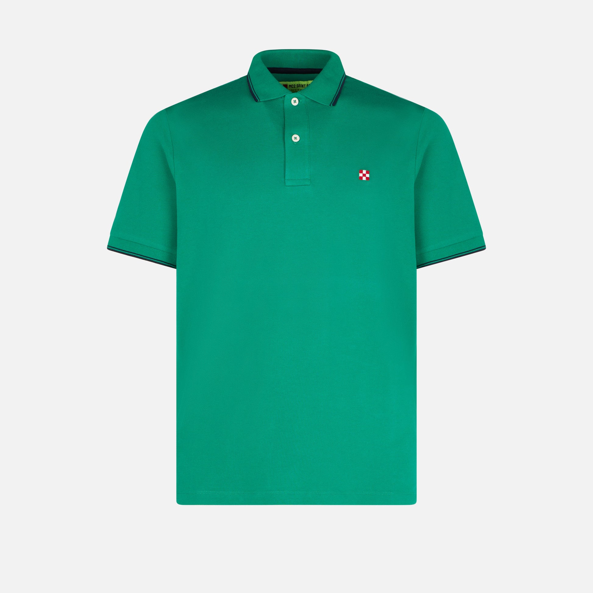 Green polo with St. Barth check logo - MC2 Saint Barth