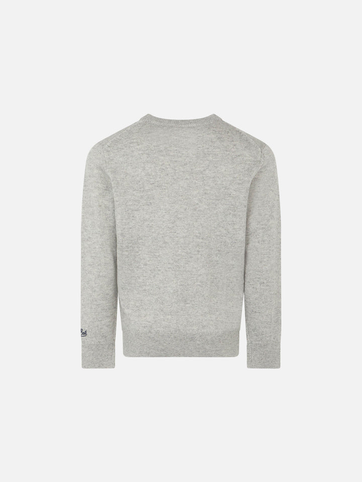 Grey boy sweater To be posh print - MC2 Saint Barth