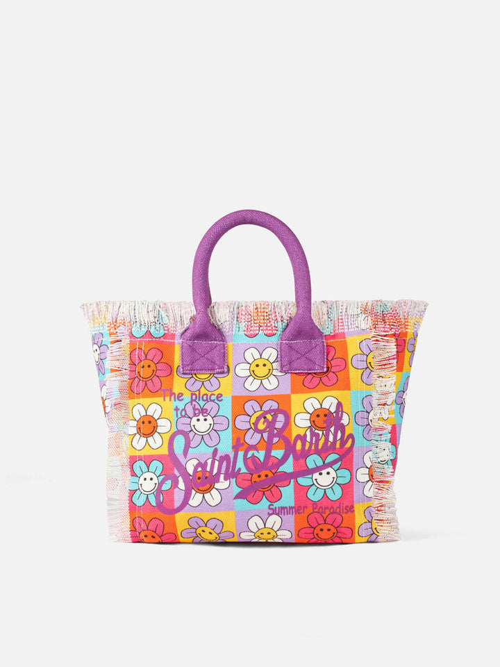 Colette canvas handbag with smiling daisy print - MC2 Saint Barth