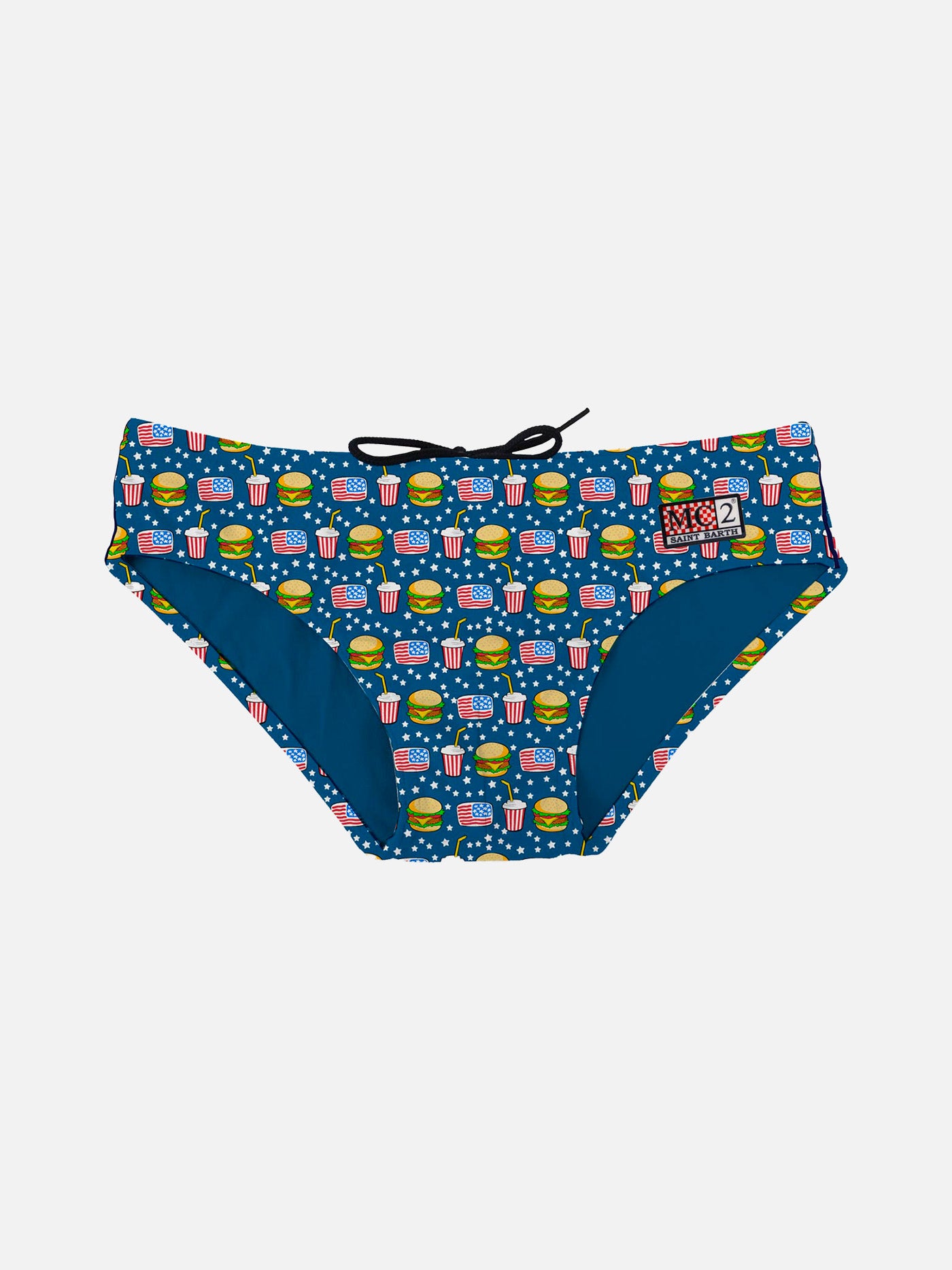 Boy swim briefs with hamburger print - MC2 Saint Barth