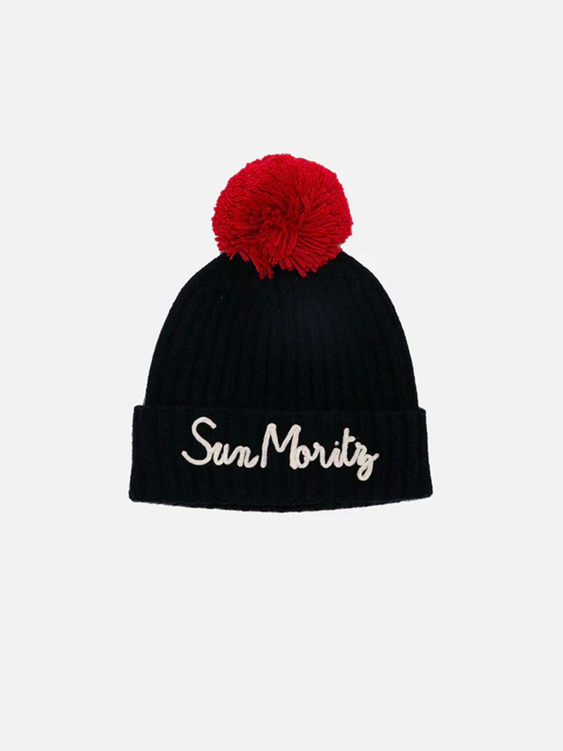 Hat with pompon and Sun Moritz embroidery - MC2 Saint Barth