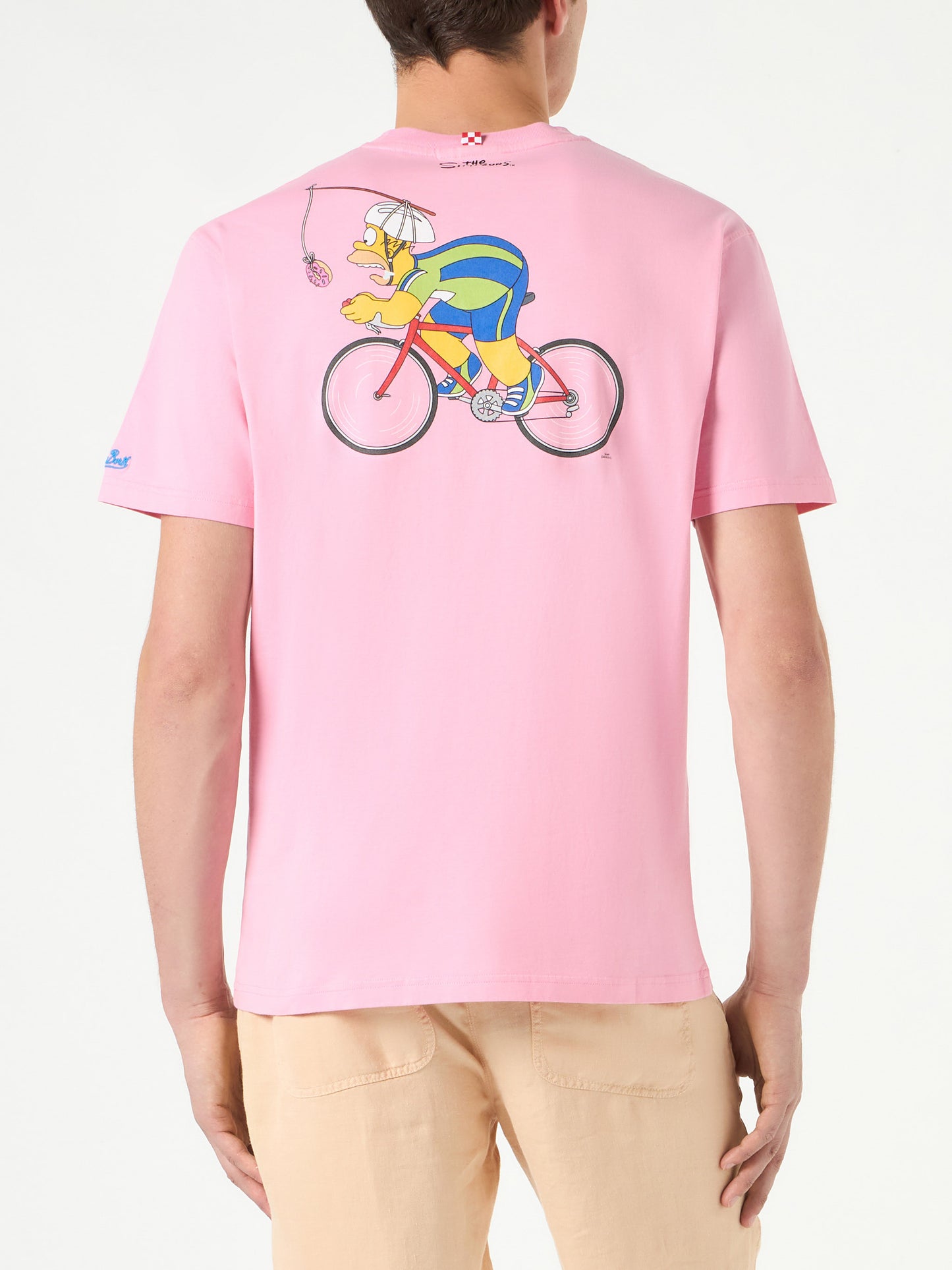 Man cotton t-shirt with cycling Homer Simpson print | THE SIMPSONS SPECIAL EDITION - MC2 Saint Barth