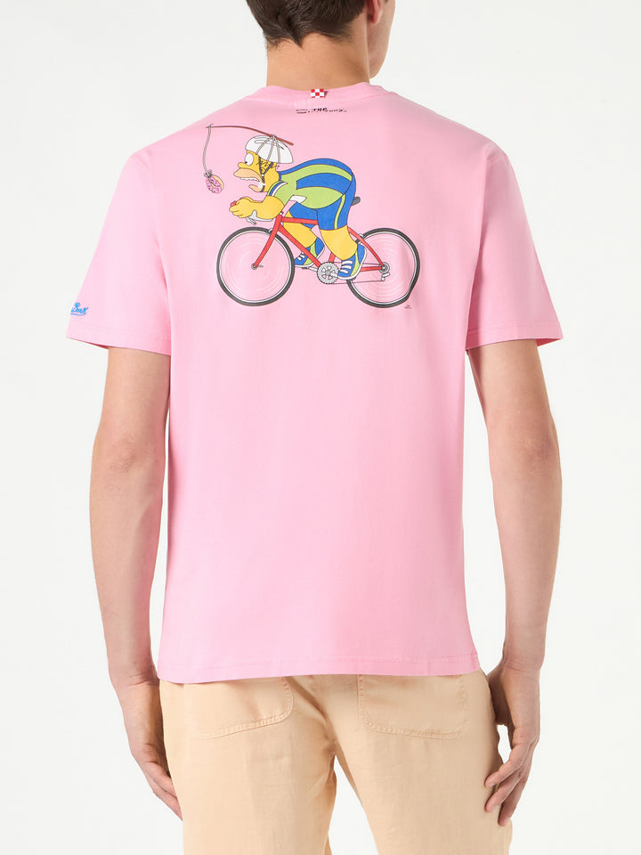 Man cotton t-shirt with cycling Homer Simpson print | THE SIMPSONS SPECIAL EDITION - MC2 Saint Barth