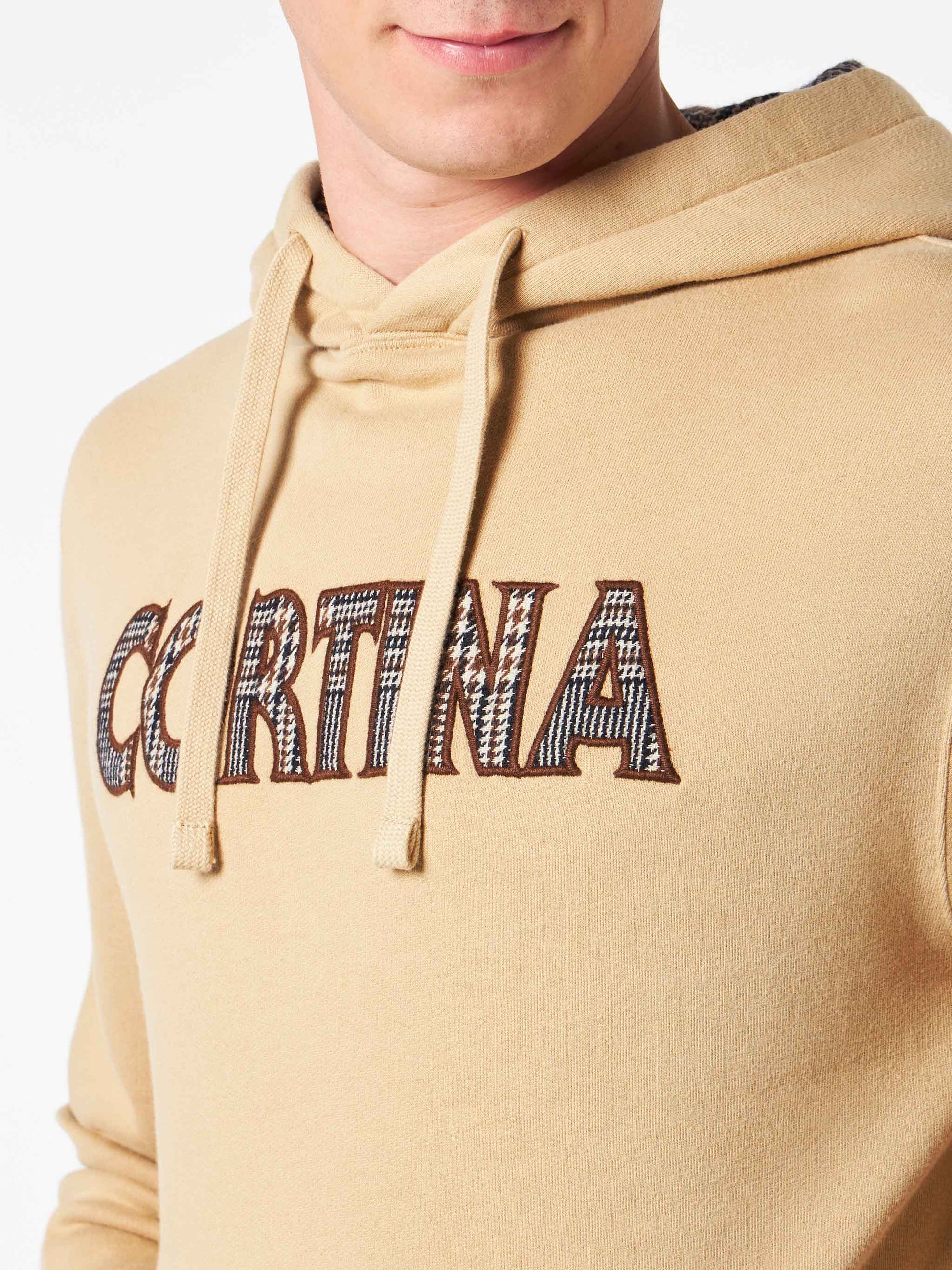 Man beige hoodie with Cortina patch - MC2 Saint Barth