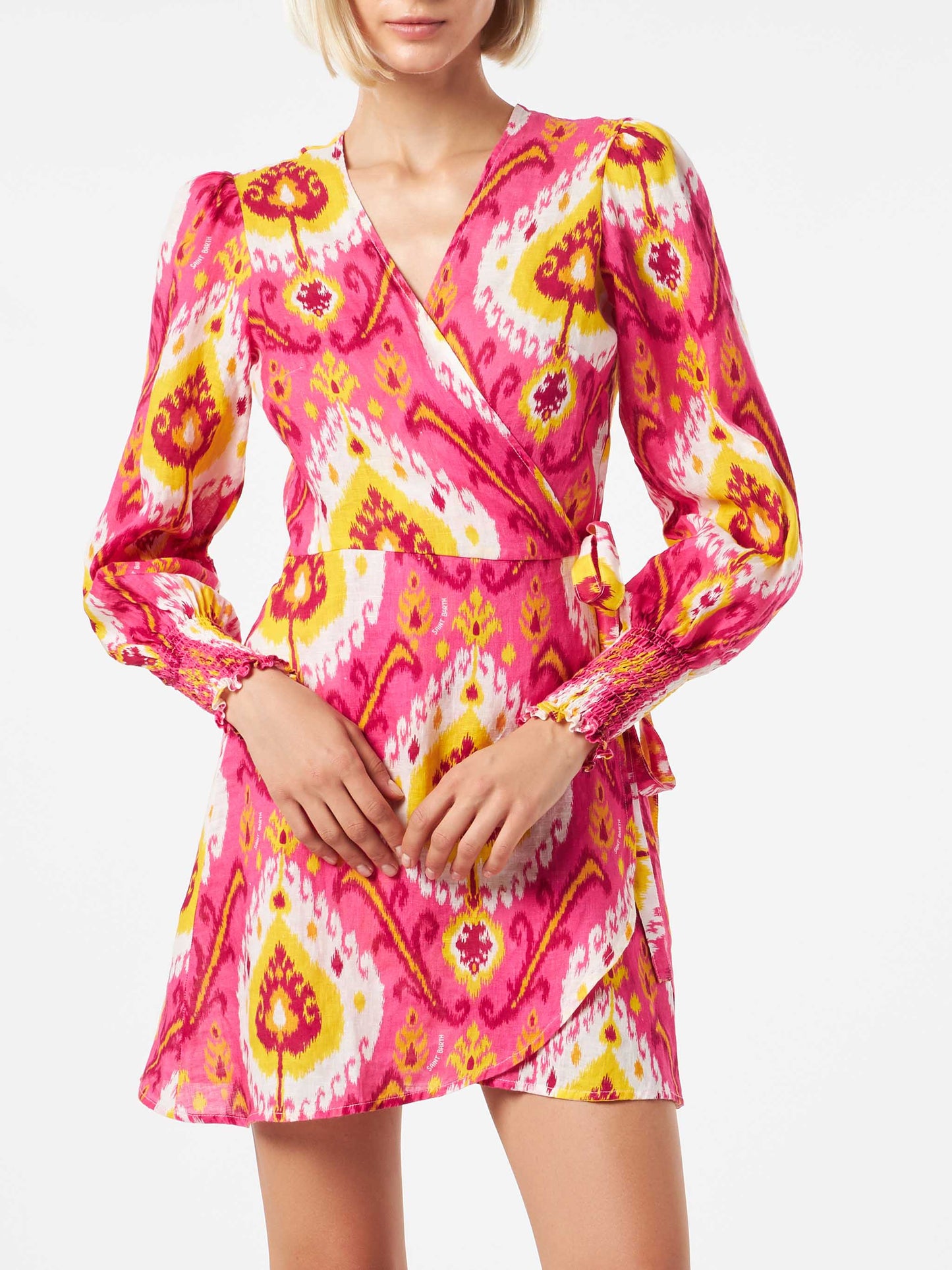 Linen short dress Brilly with ikat print - MC2 Saint Barth