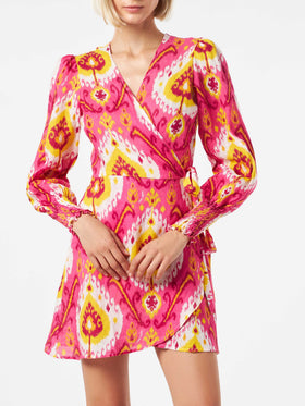 Linen short dress Brilly with ikat print - MC2 Saint Barth