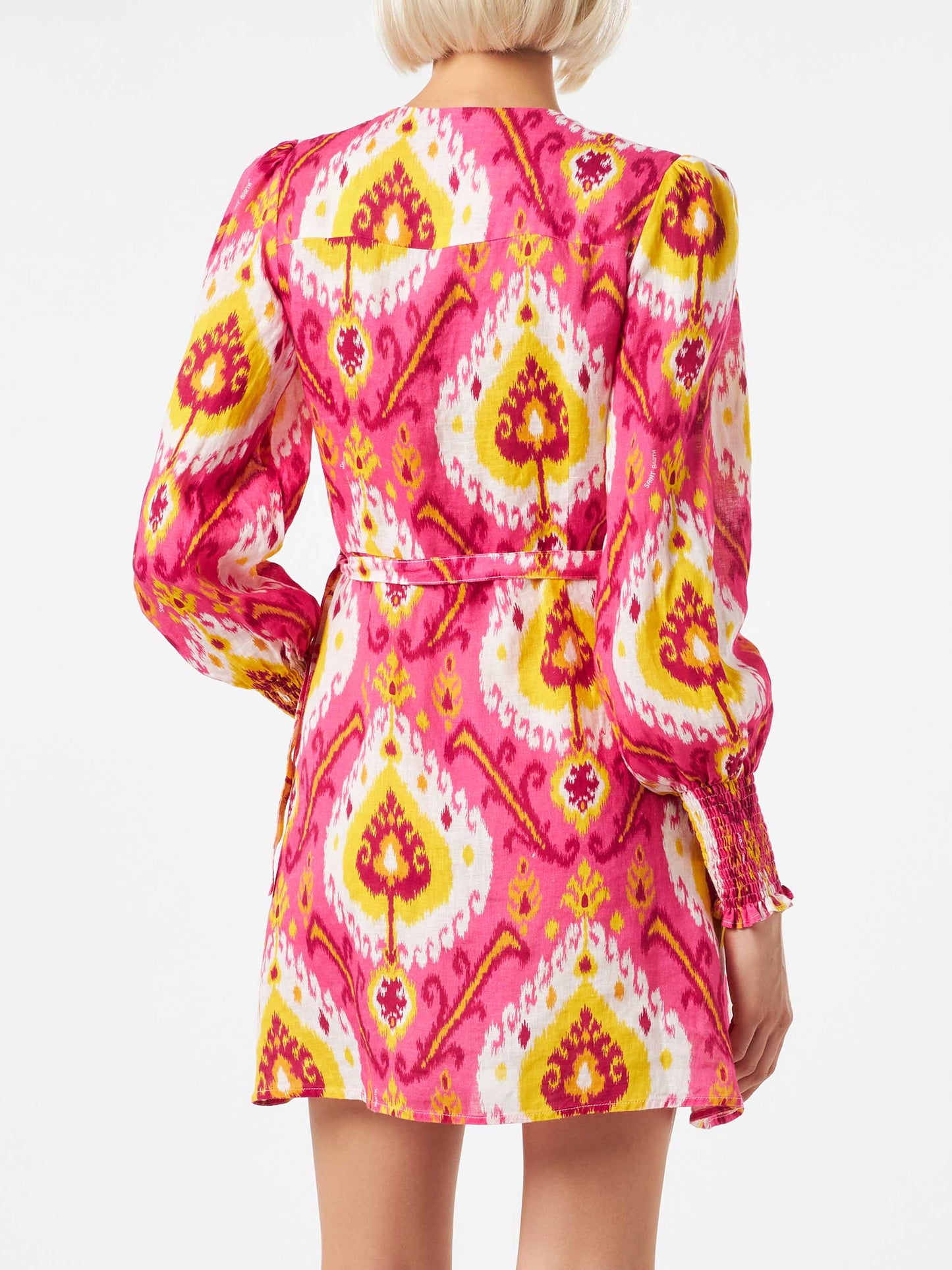 Linen short dress Brilly with ikat print - MC2 Saint Barth