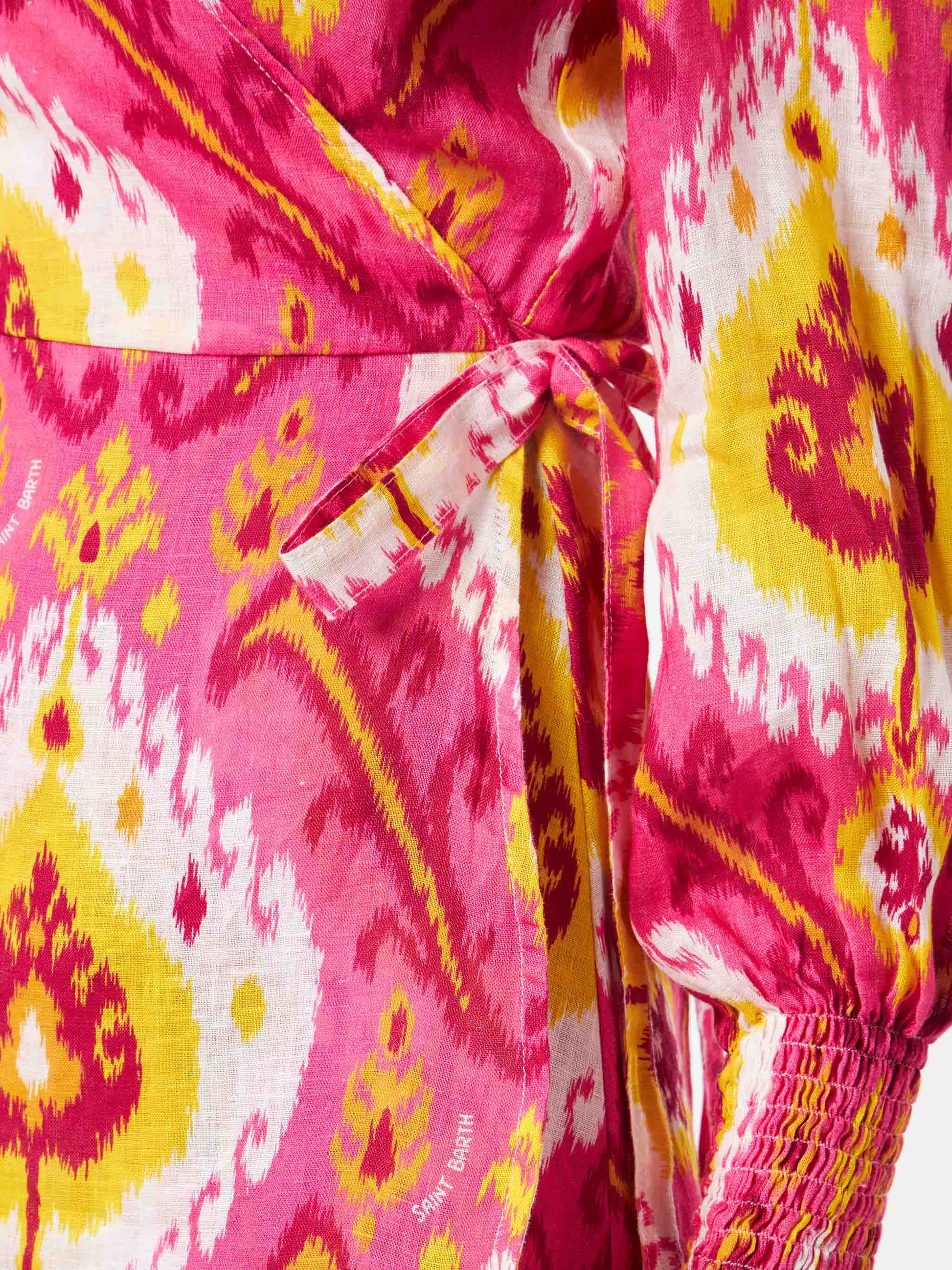 Linen short dress Brilly with ikat print - MC2 Saint Barth
