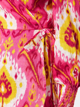 Linen short dress Brilly with ikat print - MC2 Saint Barth